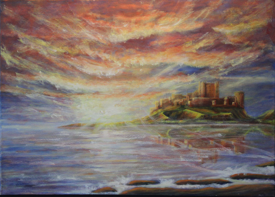 First light Bamburgh Castle